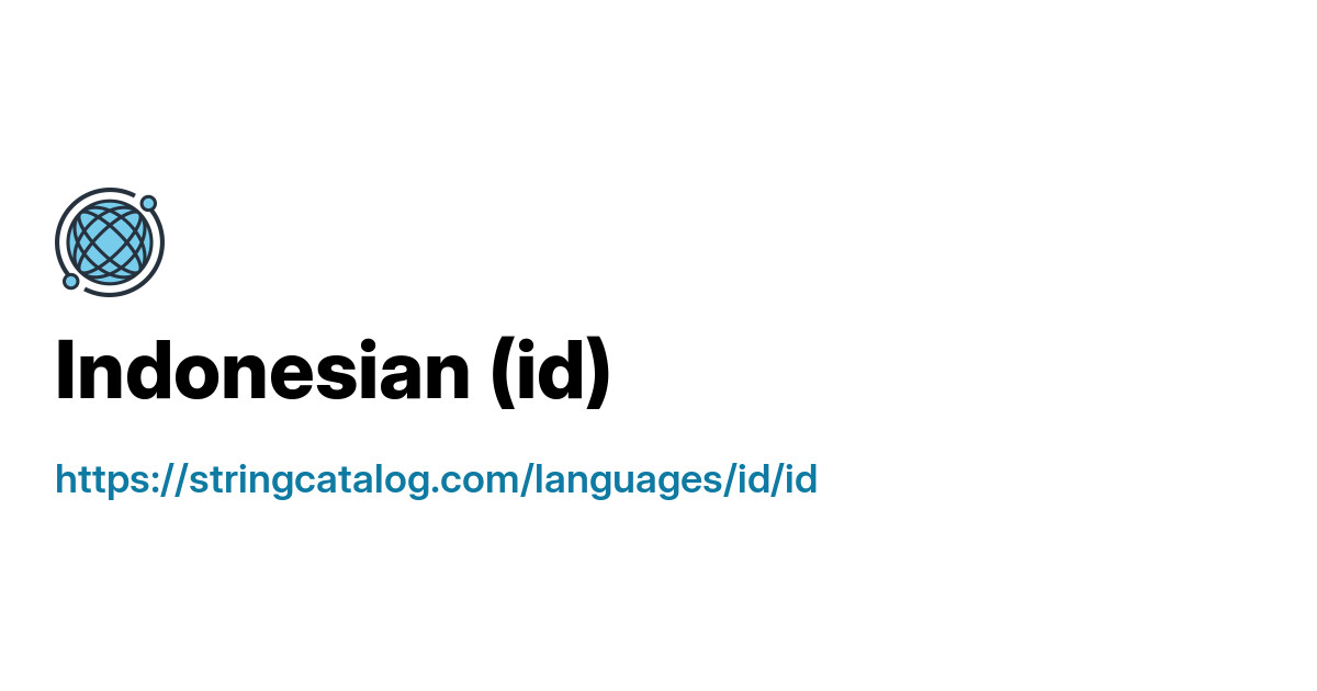 Indonesian (ID) Language Code & Localization Guide | String Catalog