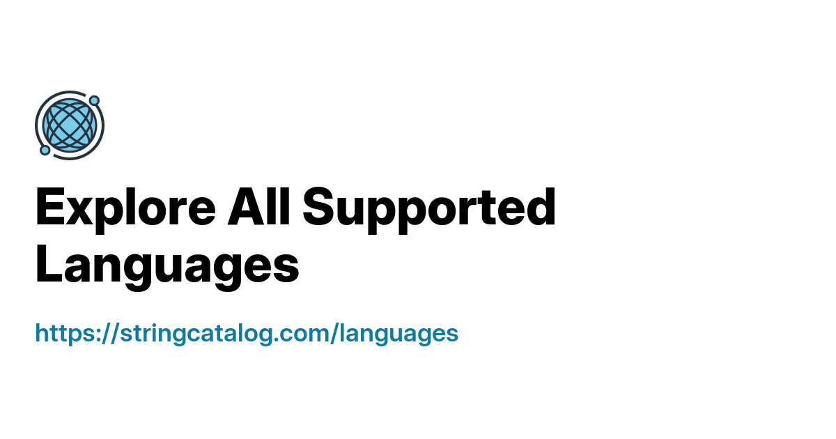 Language Index - Browse All Supported Languages for App Localization ...